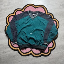 Vintage 90 s Nike Embroidered Center Swoosh Windbreaker Jacket Size Large Green