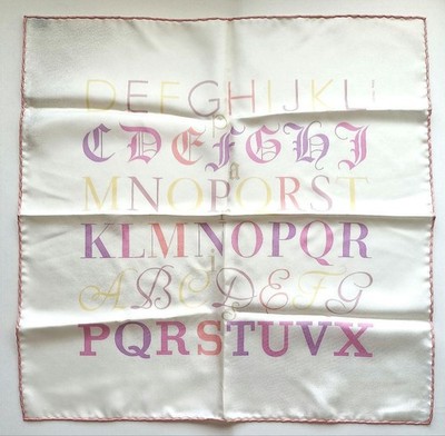 Hermes Rare Petit Carre Scarf Alphabet Design