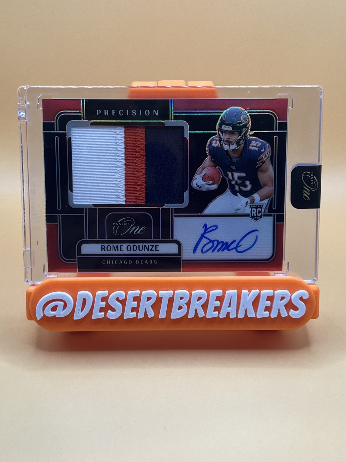 2024 Panini One Football Rome Odunze Precision Rookie Patch Autographs Red /60