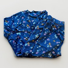 H M Girls Floral Midi Skirt Size 4-6 Blue Lightweight Toddler Kids Spring Summer