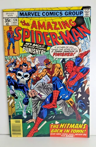 The Amazing Spider-Man #174 VF/NM Marvel Nov 1977 Punisher & Hitman Appearance