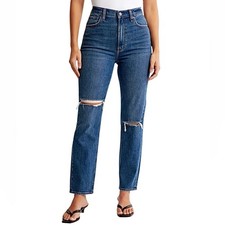 Abercrombie  Fitch The Ankle Straight Ultra High Rise Curve Love Jeans 25/0L