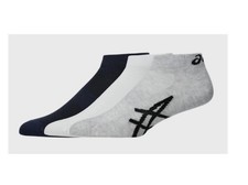 Image of Asics Ankle Sport Sock 3 in pack Pack, 1 pack, Navy/White/Grey, UK 8.5-11