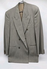 Vntg Giorgio Armani Le Collezioni Blazer Mens Wool Dbl Breast Made Italy 42.0 L
