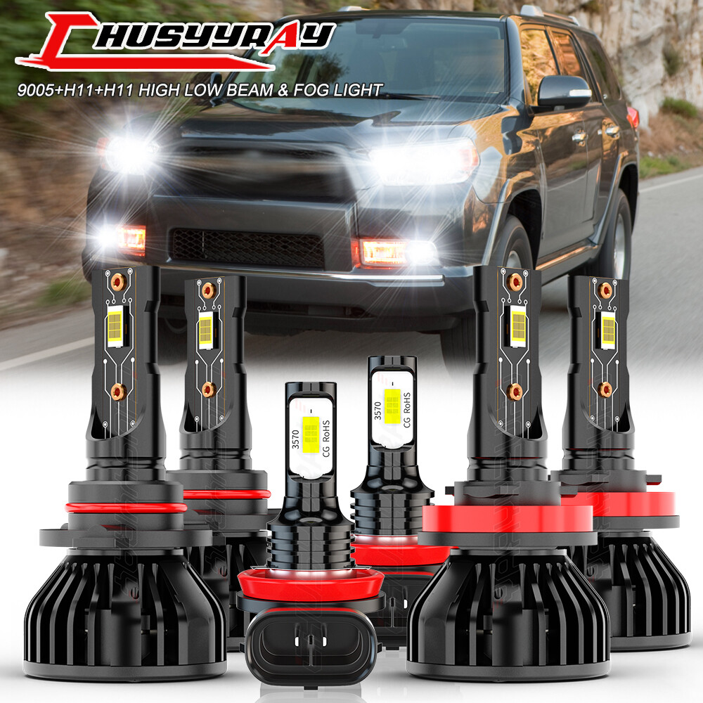6x LED Headlight Hi/Lo Beam Fog Light Kit Bulb White for Toyota Matrix