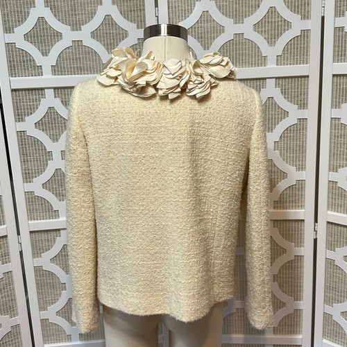 J. Chaqueta Astrid Crew Collection Flores en Cascada Mujer 14 Crema Lujo Boucle - Imagen 4 de 11