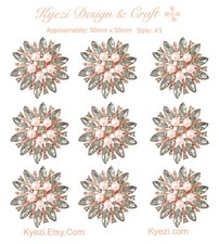 9pcs Rose Gold Gorgeous High Quality Pearl Crystal Rhinestone Brooch Pin STY: 3