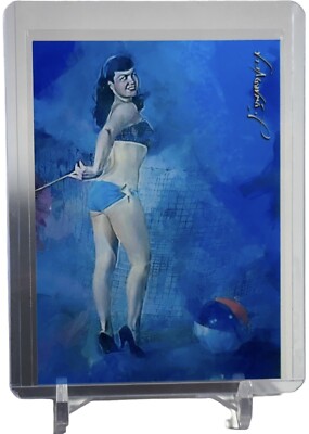 Bettie Page Art Card No. 105 Limited #24/50 Auto Signed by Edward Vela W/Top