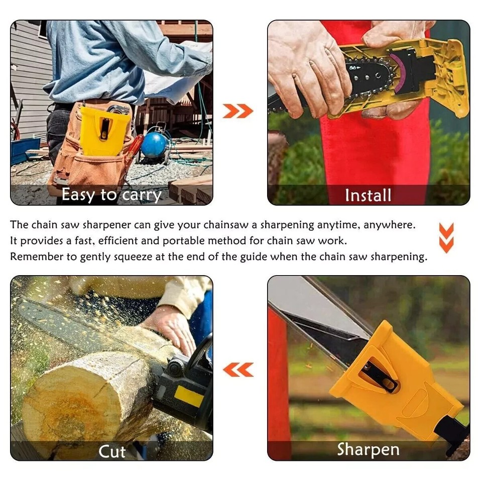 Chainsaw Teeth Sharpener 14-20IN Chain Saw Blade Fast Sharpening w/ 5 ...