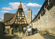 Vintage Germany Chrome Postcard Rothenburg ob der Tauber Old Forge