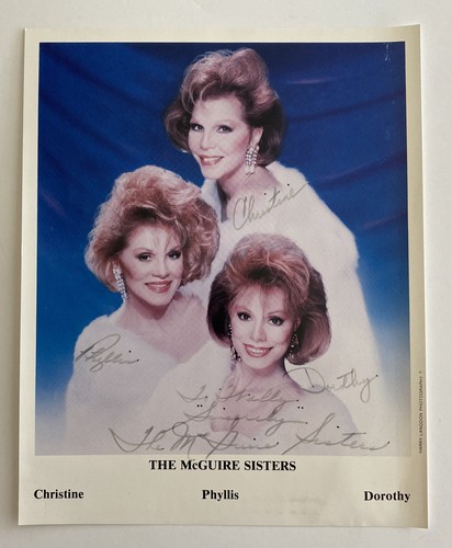 Foto firmata 8x10 The McGuire Sisters Dorothy Phyllis Christine comunicato stampa - Foto 1 di 7
