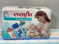 Vintage Evenflo Complete Disposable Nurser Drop In Baby Bottle Gift Set