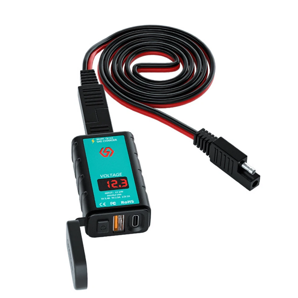 QC3.0 USB Type-C Phone Fast Charger Motorcycle Holder For Handlebar MountC6 - Изображение 3 из 4