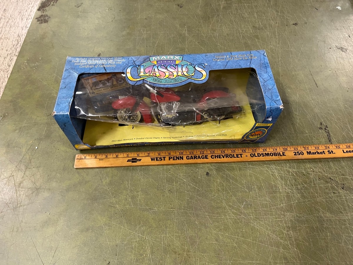 vtg Marx original classics 1953 red motorcycle #9805