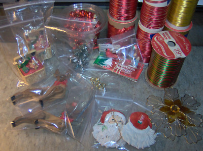 19 Item Vintage Christmas Tree Ornaments ORGY Hanging Santa Reindeer Toy Basket