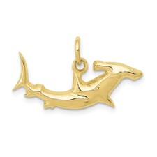 Real 10kt Yellow Gold Hammerhead Shark Charm