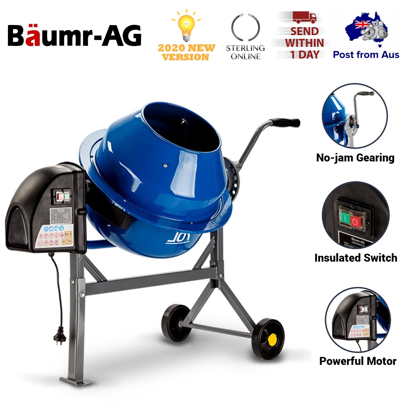 Portable Cement Concrete Mixer Electric Construction Sand Gravel Tool