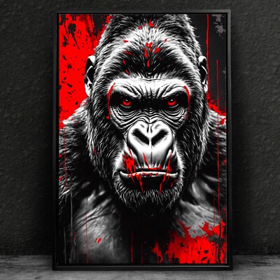   Wandbild, Wütender Gorilla Tier Acrylglas, Leinwand, Poster BILDER, Kunst Art