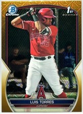 2023 Bowman Chrome Luis Torres 1st Gold Mojo /50 BCP-155