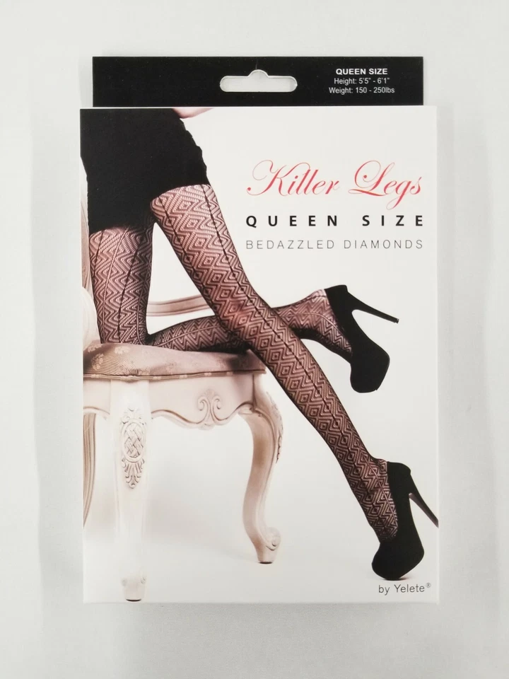 Yelete Killer Legs 渔网连裤袜 长袜 令人眼花缭乱的钻石 尺寸 Queen — 第 3/4 张图片