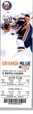 Montreal Canadiens vs New York Islanders 3/21/2013 Full Ticket  Kyle Okposo
