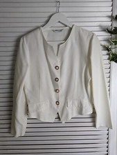 Vintage 80s Women's Cropped Jacket w/ Gold Buttons, Shoulder pads sz 12 Bust 34"
