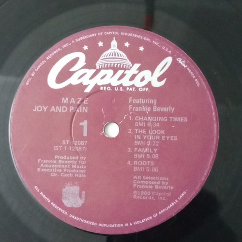Maze Featuring Frankie Beverly Joy And Pain (Album Only) In Plastic Album Cover