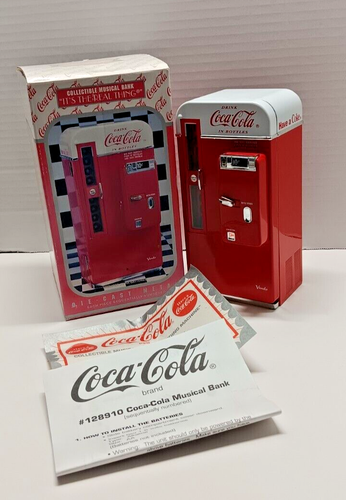 Vintage NEW 1994 Enesco Coca Cola Die Cast Metal Collectible Musical Bank