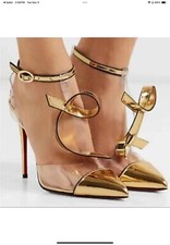 Christian Louboutin Alta Firma 100 gold pvc h...