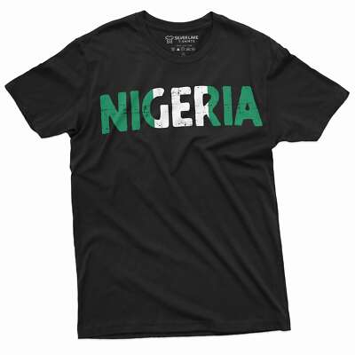 Men's Nigeria T-shirt Nigeria flag coat of arms country tee shirt Patriotic Tee