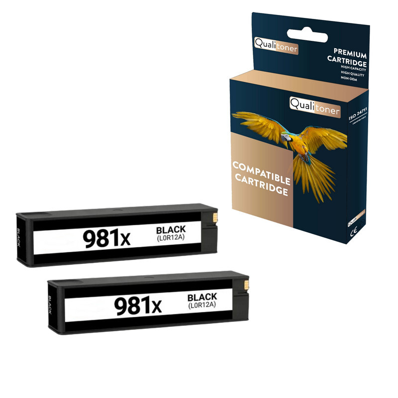 Cartouche compatible HP L0R12A 981X noir pack de 2 pour PageWide Pro