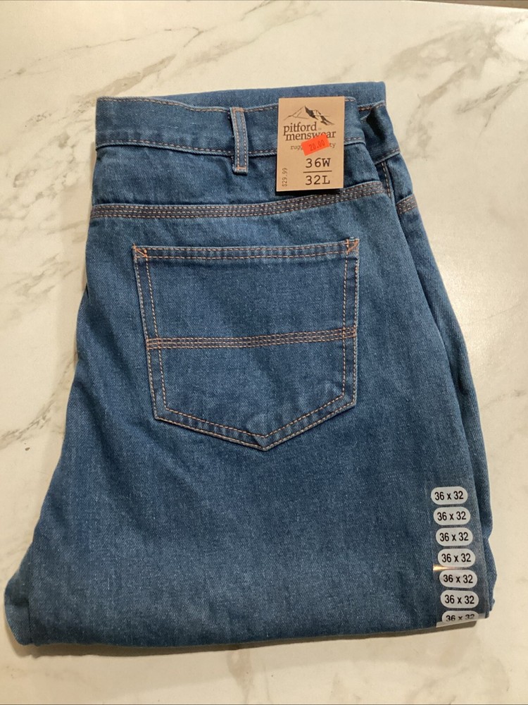 Mission Ridge 36x32 Rugged Workwear Mens Blue Denim Jeans