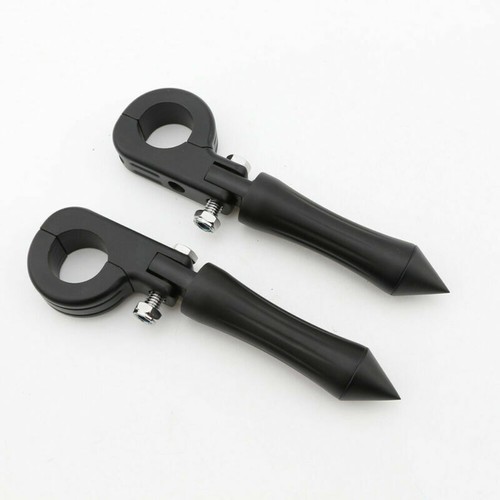 Black Spike Foot Pegs Clamps For Harley Davidson Touring Road King Street Glide - Picture 16 of 16