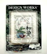 Design Works Harmony and Tranquility Counted Cross Stitch Kit Orchids #9858