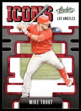 2021 Absolute Icons green foil I-7 Mike Trout Los Angeles Angels baseball card