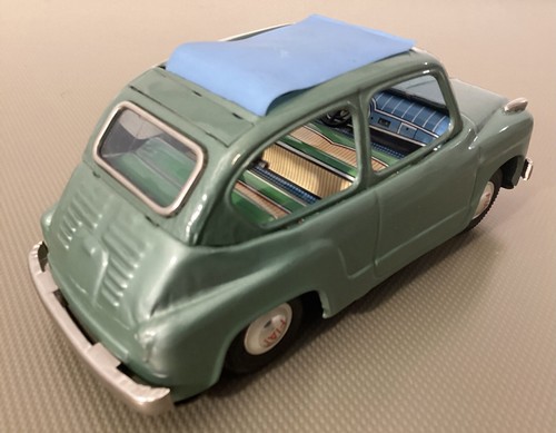 BANDAI FIAT 600 Hellgrün Blechspielzeug seltene Farbe 60er Jahre Sammler Zustand - Bild 10 von 23