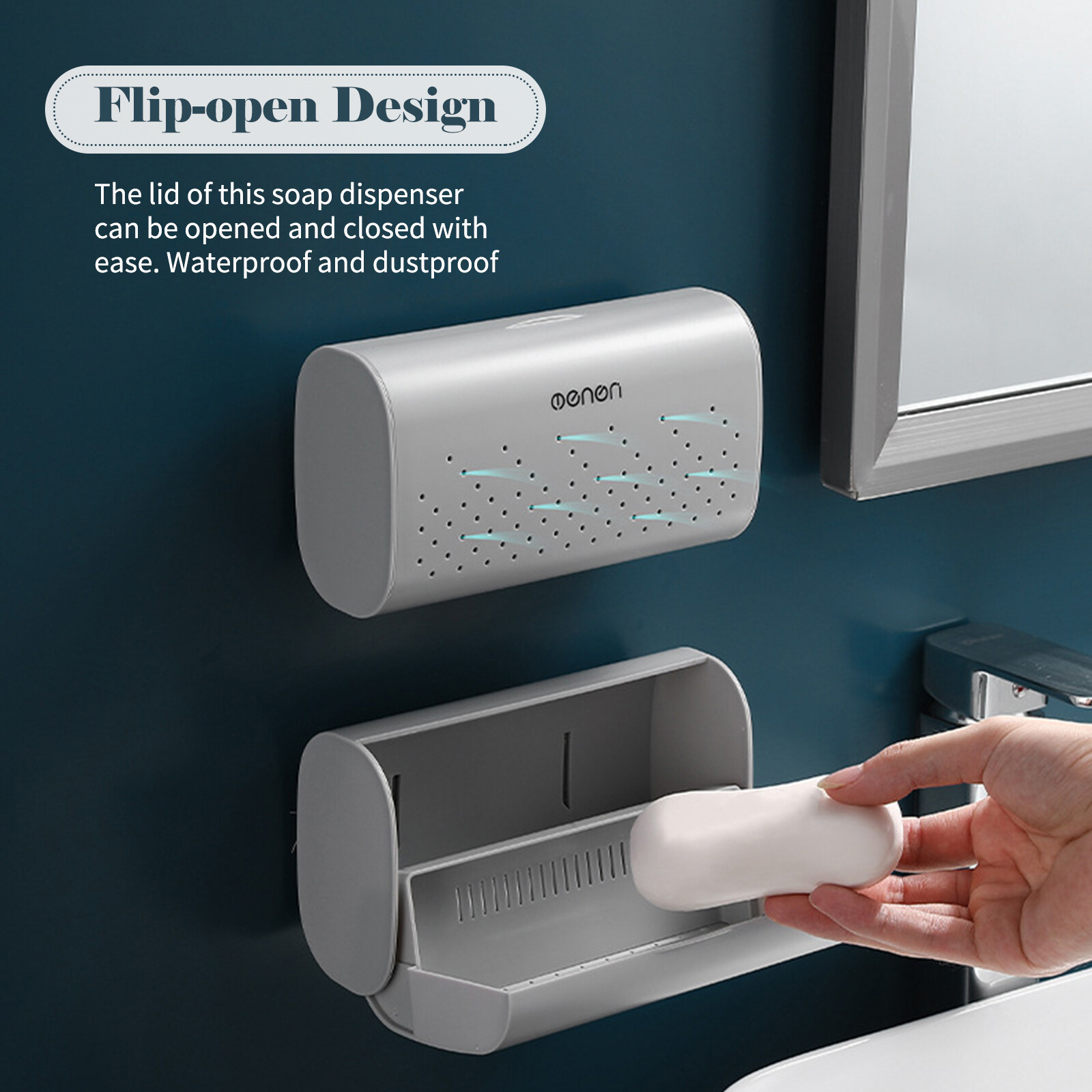 Soap Dish with Drainage Box Wall-mounted Shower Soap Holder Bathroom ...