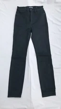 DL1961 Mara Striaght Mid Rise Sculpt Ankle Dark Green Denim Jeans Size 28