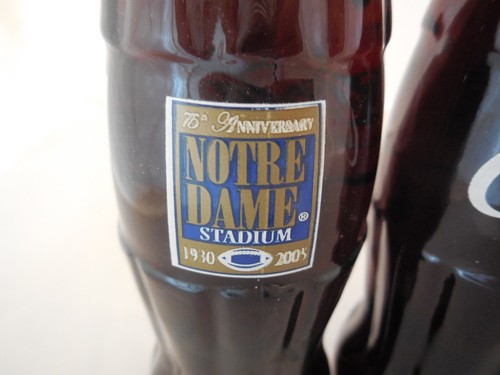 Lot of 5 Coca Cola Coke Bottles Full 75th Anniversary 1930-2005 Notre Dame - Picture 6 of 10