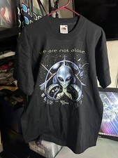 Vintage X-Files TRUST NO ONE The Unexplained 1999 Alien Black T-shirt Size Large
