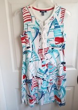 Chaps Ladies Nautical Print Sundress Size Medium
