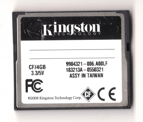 Kingston 4GB CF/4GB Genuine CF Compact Flash Camera Memory Card - Picture 2 of 2