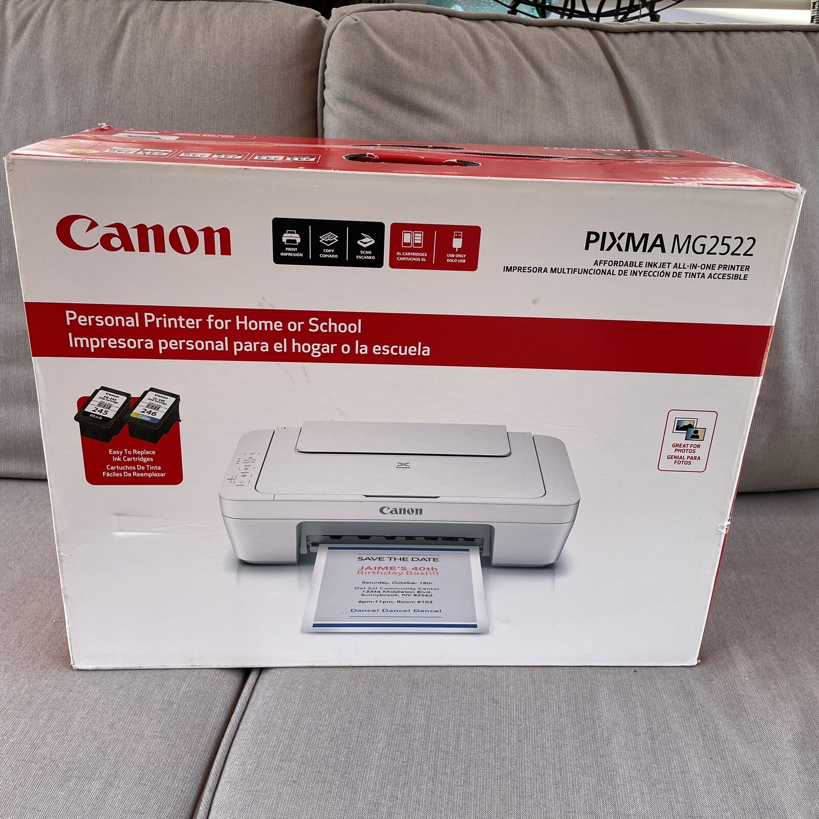 Canon Pixma MG2522 AllinOne Inkjet Printer, Scanner, Copier WITH INKS