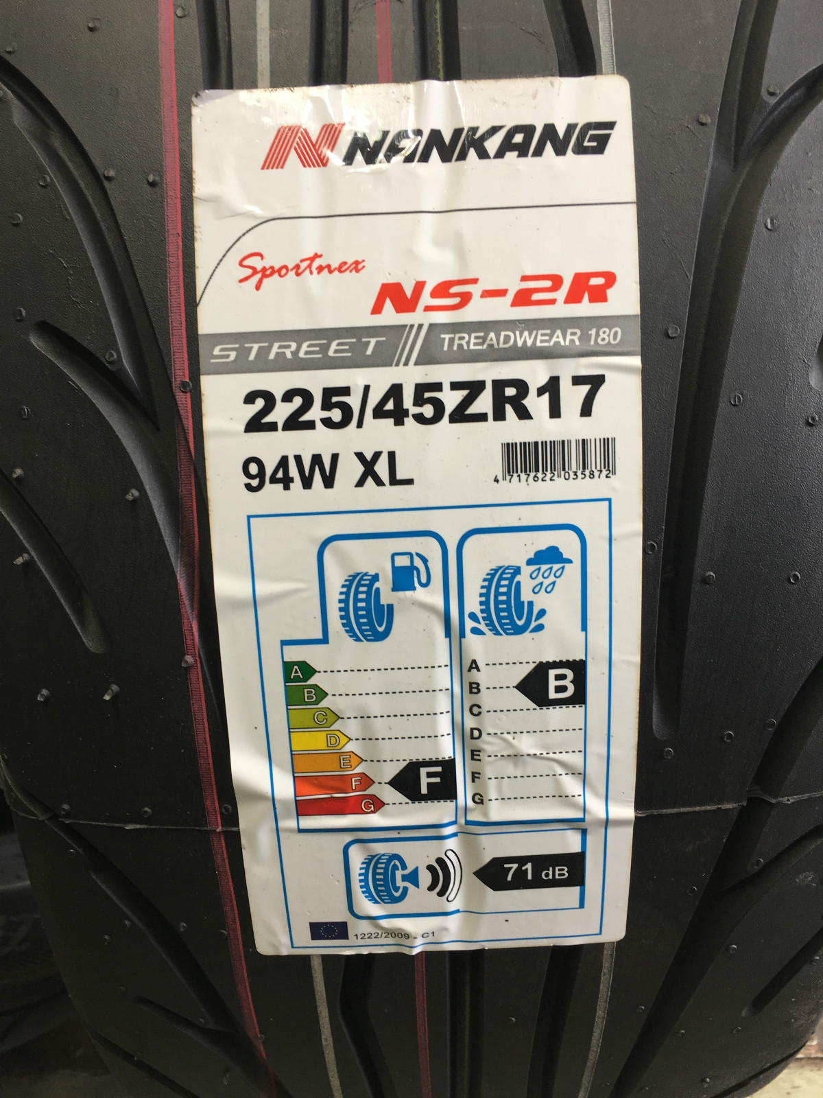 X4 225/45ZR17 94W XL NANKANG NS-2R 180 STREET TRACK DAY/ ROAD AND RACE ...