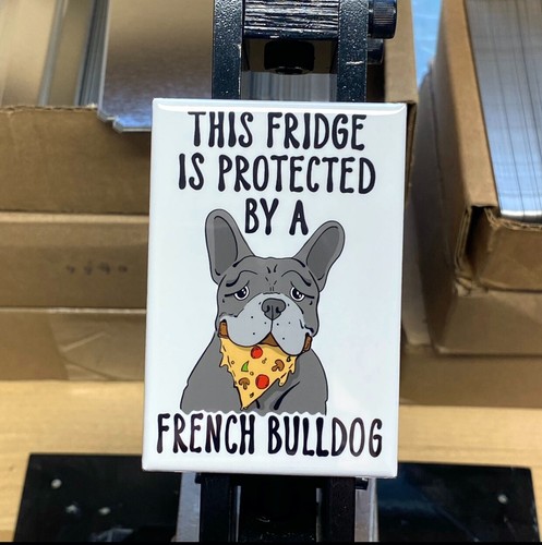 Blue French Bulldog Fridge Protector Magnet Gift Decor 2x3" Handmade - Picture 4 of 6