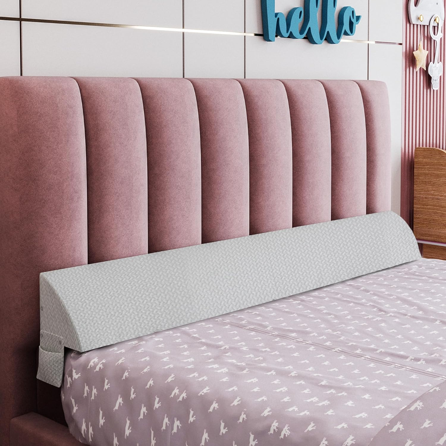 Bed Wedge Pillow for Headboard Gap Filler 0-8 Inch Triangle Support  -image