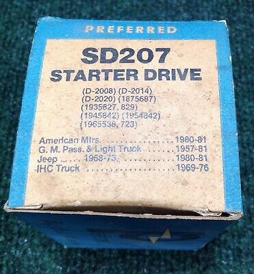 NEW OLD STOCK Preferred Starter Drive #SD207; fits American Antiques 1957-1981 - Picture 3 of 3