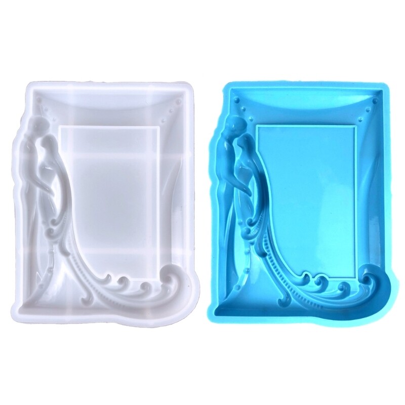 Rectangle Wedding Couple Pictures Frame Resin Mould for DIY Tabletop Ornament