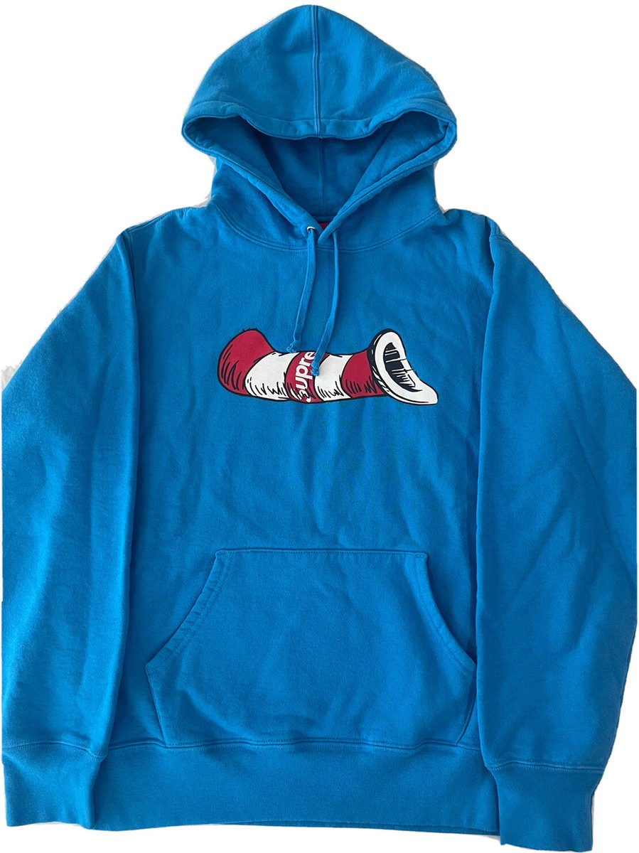 Supreme x Cat In The Hat Dr. Seuss Blue Pullover Hooded Supreme x Cat In The Hat Dr. Seuss Blue Pullover Hooded