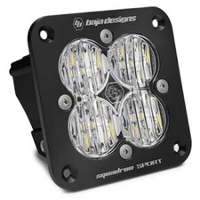 Baja Designs Black Squadron Sport Flush Mount Clear LED Wide Cornering Light Pod